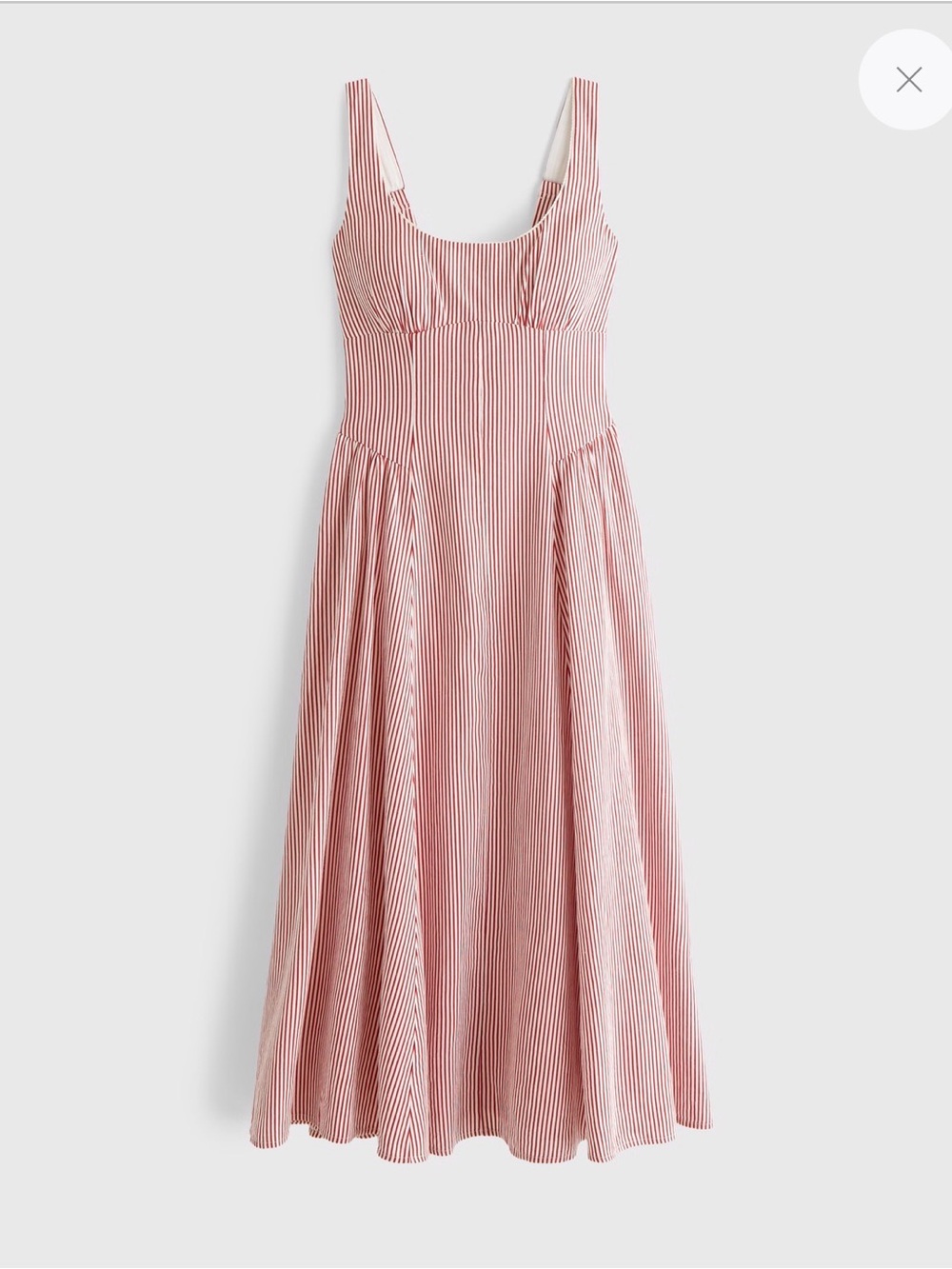 Abercrombie & Fitch Pink & White Striped Midi Dress